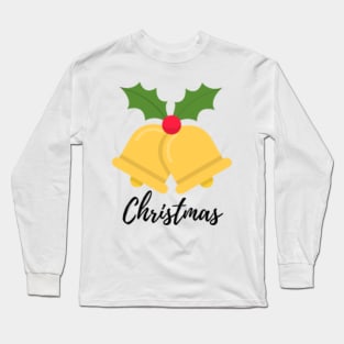 yellow jingle bells christmas illustration Long Sleeve T-Shirt